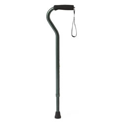 Offset Handle Aluminum Cane With Wrist Strap  Green ice  Qty. 6