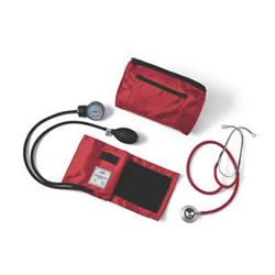 Compli-Mates Dual-Head Stethoscope & Aneroid Sphyg  Red
