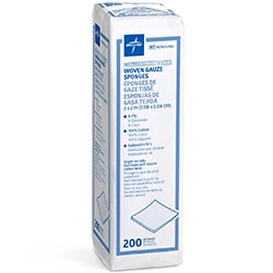 Medline Nonsterile 100% Cotton Woven Gauze Sponges 8-Ply 2 inch x 2 inch case of 5000