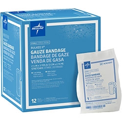 Bulkee II Sterile Cotton Gauze Bandage 2.25" x 3 Yards â€“ 6-Ply Absorbent Dressing, 12/Case
