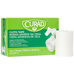 CURAD Cloth/Silk Medical Adhesive Tape 3" x 10 Yards Hypoallergenic 40/Case