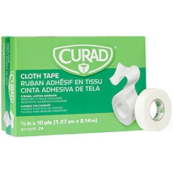CURAD Cloth/Silk Medical Adhesive Tape 1/2" x 10 Yards Hypoallergenic 24/Box