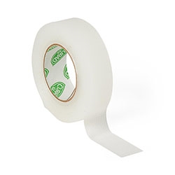 CURAD Transparent Plastic Medical Adhesive Tape 1/2" x 10 Yards Breathable Easy Tear 24/Box