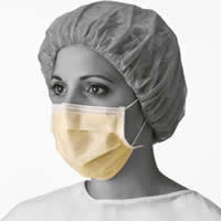 Basic Isolation Mask With Ear Loops  Yellow Latex Free 300 Each   Case