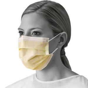 Basic Isolation Mask With Ear Loops  Yellow  300 Each   Case_1