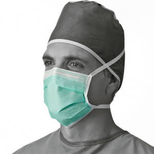 Prohibit  Adhesive Tape  Anti-Fog Mask With Ties  Green  300   Case