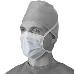 Foam Anti-Fog Mask With Ties  Blue  Latex-Free  300 Each   Case