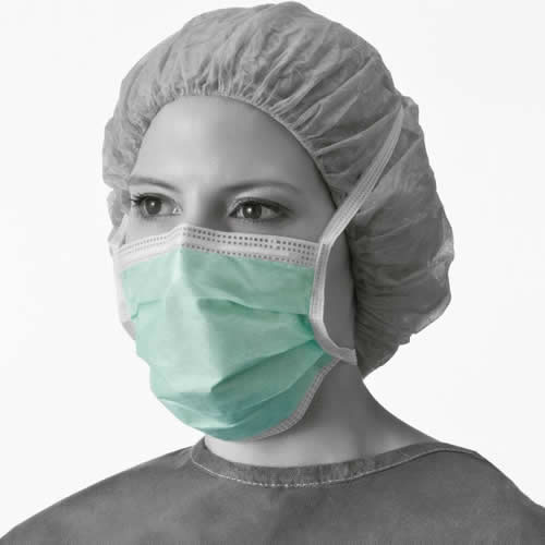 Medline ASTM Level 1 Fluid-Resistant Antifog Surgical Face Mask with Ties #NON27379AZ