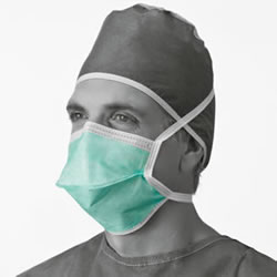 Chamber-Style Surgical Mask  With Ties  Green  300 Each   Case