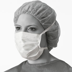 Hypoallergenic Surgical Mask  With Ties  White  300 Each   Case