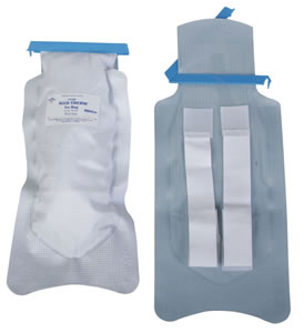 Refillable Ice Bags  Clamp Closure  Hook and Loop  6 1 2  x 14   Qty.30