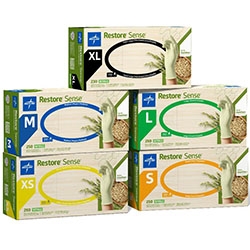 Restore Sense Powder-Free Nitrile Exam Gloves maxOat+ Light Green 250 Box