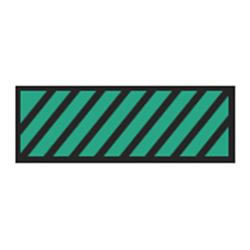 Identification Sheet Tape - Green black diagonal stripe  1 4