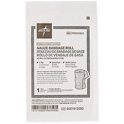 Medline Cotton Gauze Bandage Roll 4.5" x 4.1 Yards â€“ 6-Ply Absorbent Dressing 100/Case