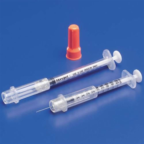 Monoject Insulin Safety Syringes  1cc  29 Gauge x 1 2  Needle  Qty.500