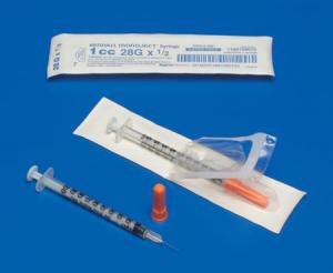 Monoject SoftPack Insulin Syringes: 1/2cc 29 Gauge x 1/2" Needle, Qty. 300