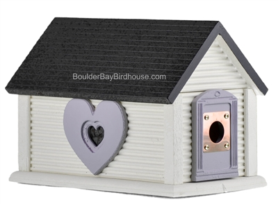 Sweetheart Cabin Birdhouse | Cedar | Handcrafted by Boulder Bay Birdhouse | Made in USA