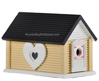 Sweetheart Cabin Birdhouse | Cedar | Handcrafted by Boulder Bay Birdhouse | Made in USA