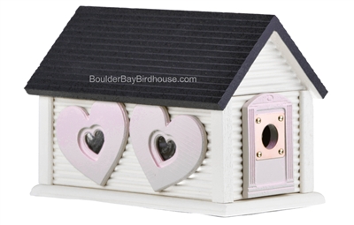 Sweetheart Cabin Birdhouse | Cedar | Handcrafted by Boulder Bay Birdhouse | Made in USA