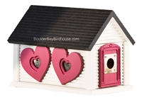 Sweetheart Cabin Birdhouse | Cedar | Handcrafted by Boulder Bay Birdhouse | Made in USA