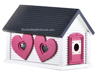 Sweetheart Cabin Birdhouse | Cedar | Handcrafted by Boulder Bay Birdhouse | Made in USA