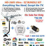 HD 2605 Ultra - EZ Bundle Kit with J-Pole, Surge Protector and 30 foot Coaxial Cable