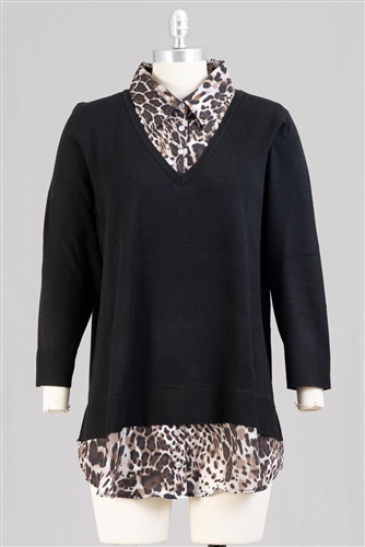 Avenue Sweater 2fer Leopa KF2544