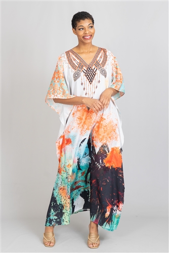 Etc Long Print Kaftan JEL130