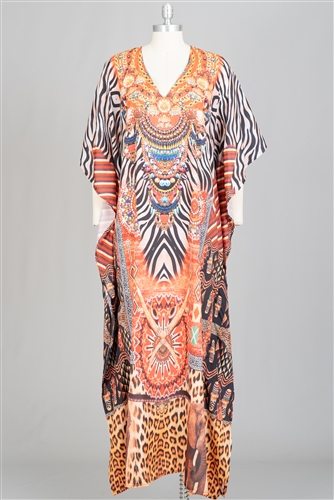 Etc Long Print Kaftan KAF109