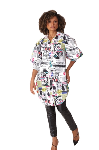 For Her Print Tunic Top 81930