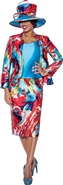 Gmi 3pc Skirt Suit Floral 10193W