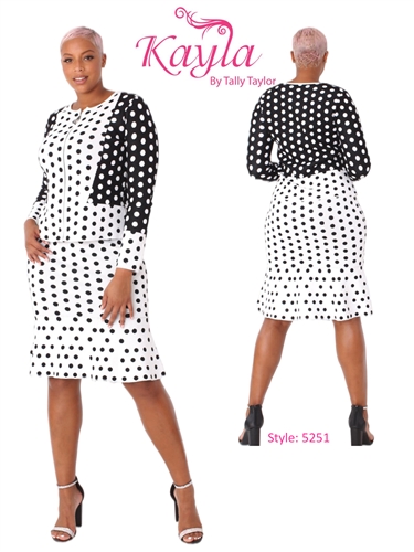 Kayla Knit Jkt Dress Dot 5251