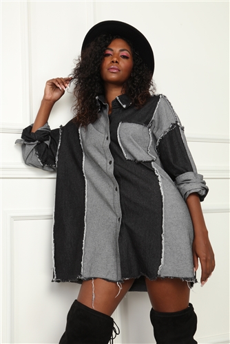 Luxe Moda Denim Tunic LM161