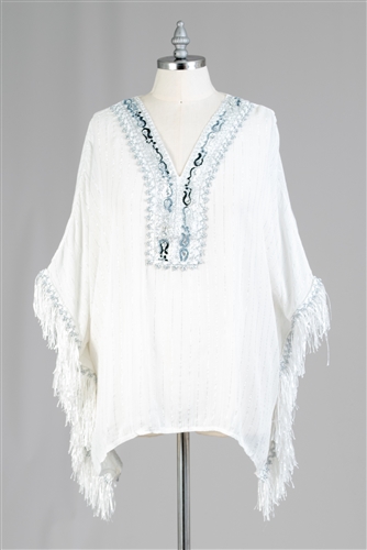 Etc Poncho Fringe Top CHT542