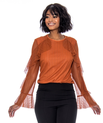 Raquel Sheer Ruffle Top 1175