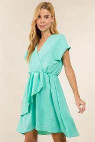 Vision Faux Wrap Dress D1039