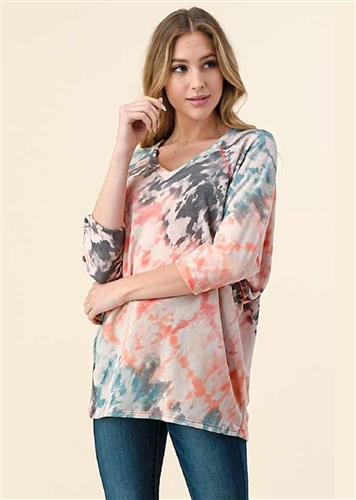 Vision Vneck Tye Dye Top T5467