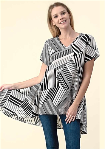 Vision Print Linen Top T5523