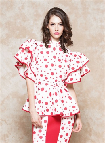 Why Polka Dot Scuba Top T181612