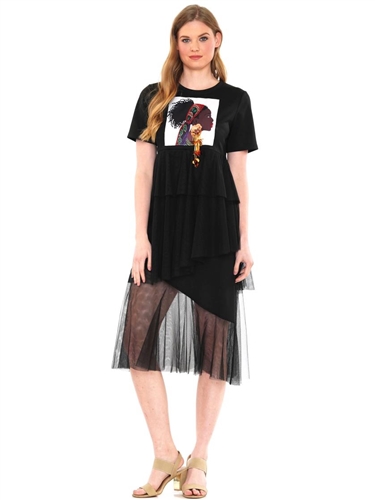Why Print Tulle Top T200029