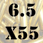 6.5x55 once fired brass cases for reloading
