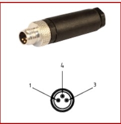 08MC3000-S-ATEX - HTP -  M8 Connector, 3 Pin, Male Straight, ATEX Approved (Pkg/1)