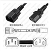 1965 - StayOnline - IEC320 C14 Male Plug to C13 Connector 0.6 meters / 2 feet 15a/250v 14/3 SJT Black - Power Cord