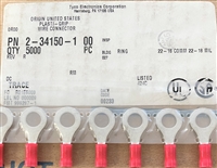 2-34150-1 - TE/AMP - PLASTI-GRIP, Ring Terminals & Spade Terminals, Ring Tongue, 22 â€“ 16AWG Wire Size, .26 â€“ 1.65mmÂ² Wire Size, 509 â€“ 3260CMA Wire Size, M6 / 1/4 (Reel)