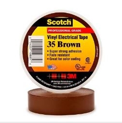 35 BROWN - 3M - Scotch Vinyl Brown Electrical Tape 35, 3/4"x66'