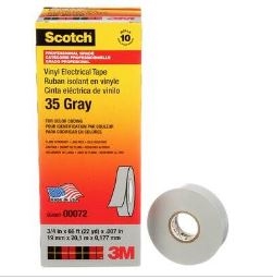 35 GRAY - 3M - Scotch Vinyl Gray Electrical Tape 35, 3/4"x66'