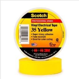 35 YELLOW - 3M - Scotch Vinyl Yellow Electrical Tape 35, 3/4"x66'