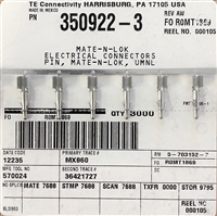 350922-3 - TE/AMP - MATE-N-LOK ELECTRICAL CONNECTORS, UMNL CONN PIN 10-12AWG CRIMP TIN (3K Reel)