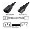 4490 - StayOnline - IEC320 C14 Male Plug to C13 Connector 0.9 meters / 3 feet 15a/250v 14/3 SJT Black - Power Cord