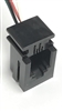 616-P-BLK - Black modular connector with 3" leads